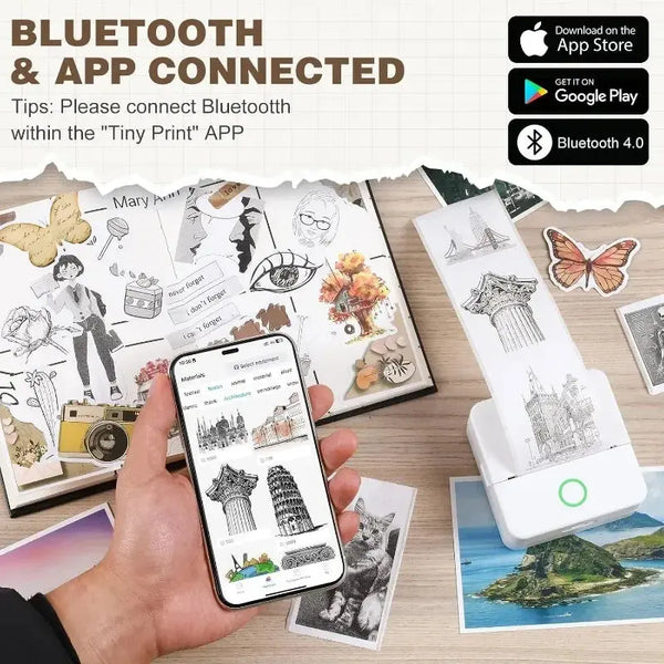 Inkless Mini Printer for Kids
