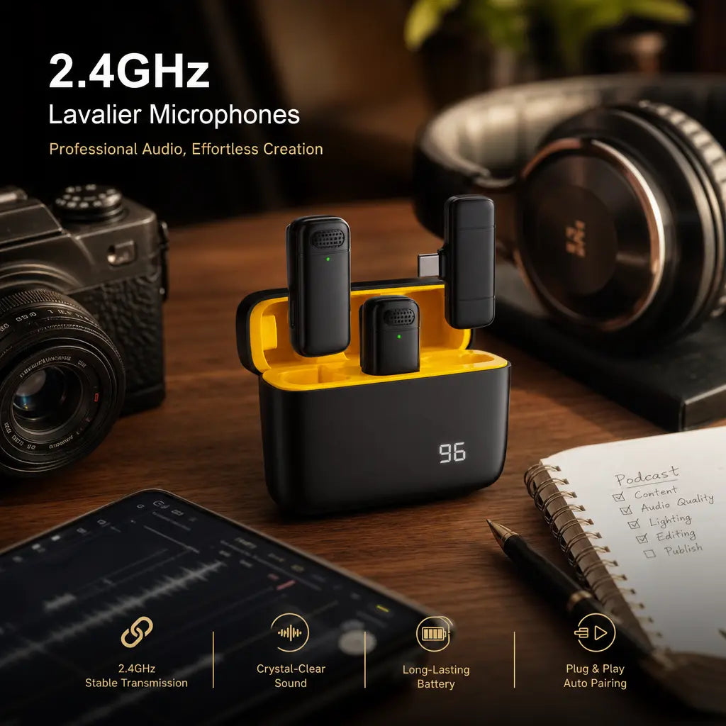KEBIDUMEI 2.4G Lavalier Microphone