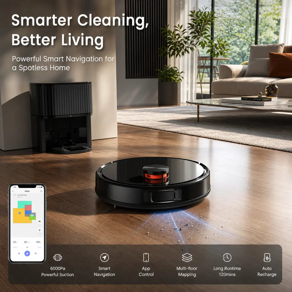 Smart Robot Vacuum & Mop 6000Pa