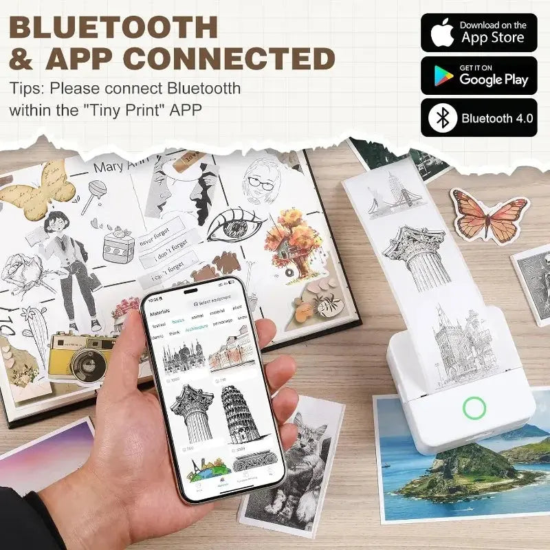 Inkless Mini Printer for Kids
